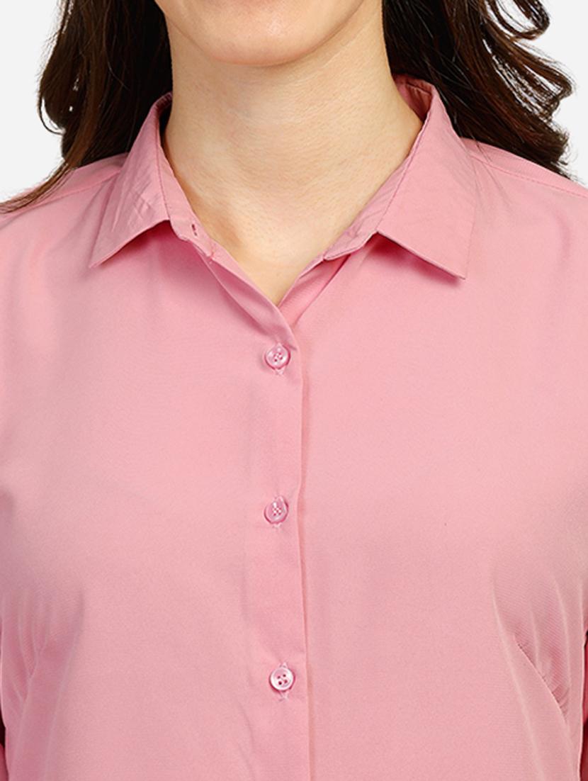 pink solid regular shirt - 20283969 - Standard Image - 4