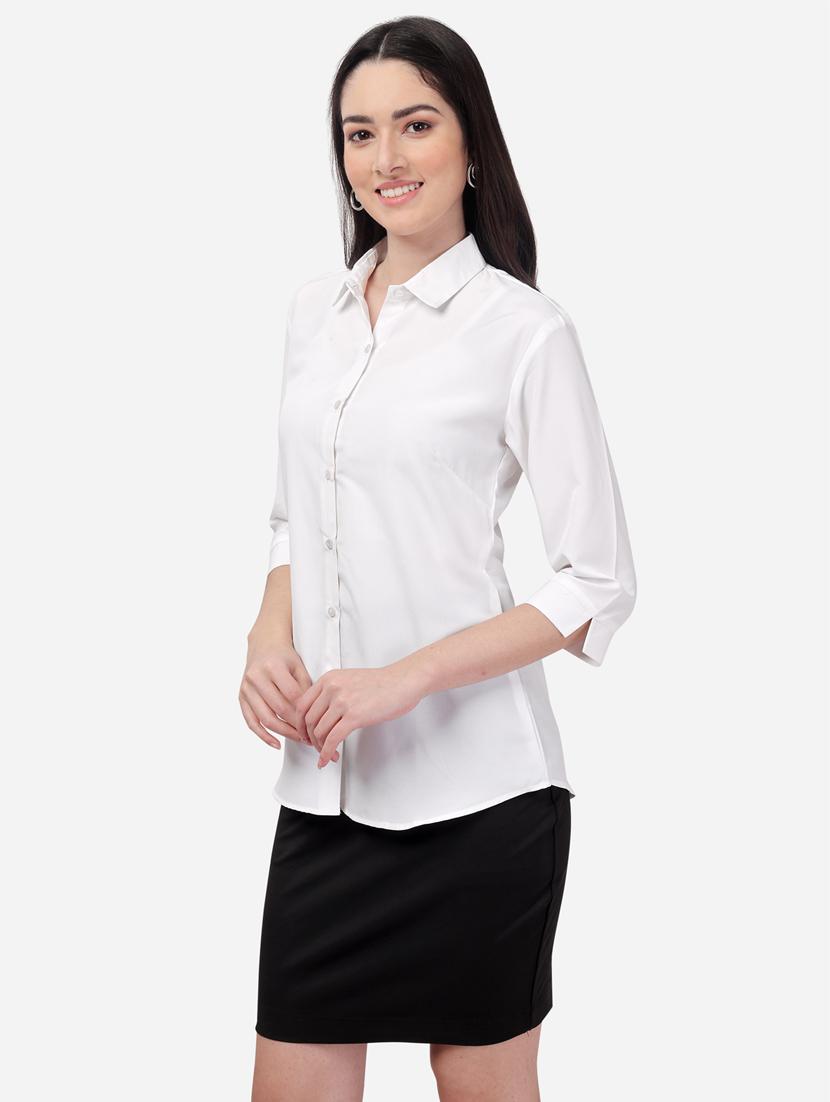 white solid regular shirt - 20283971 -  Standard Image - 1