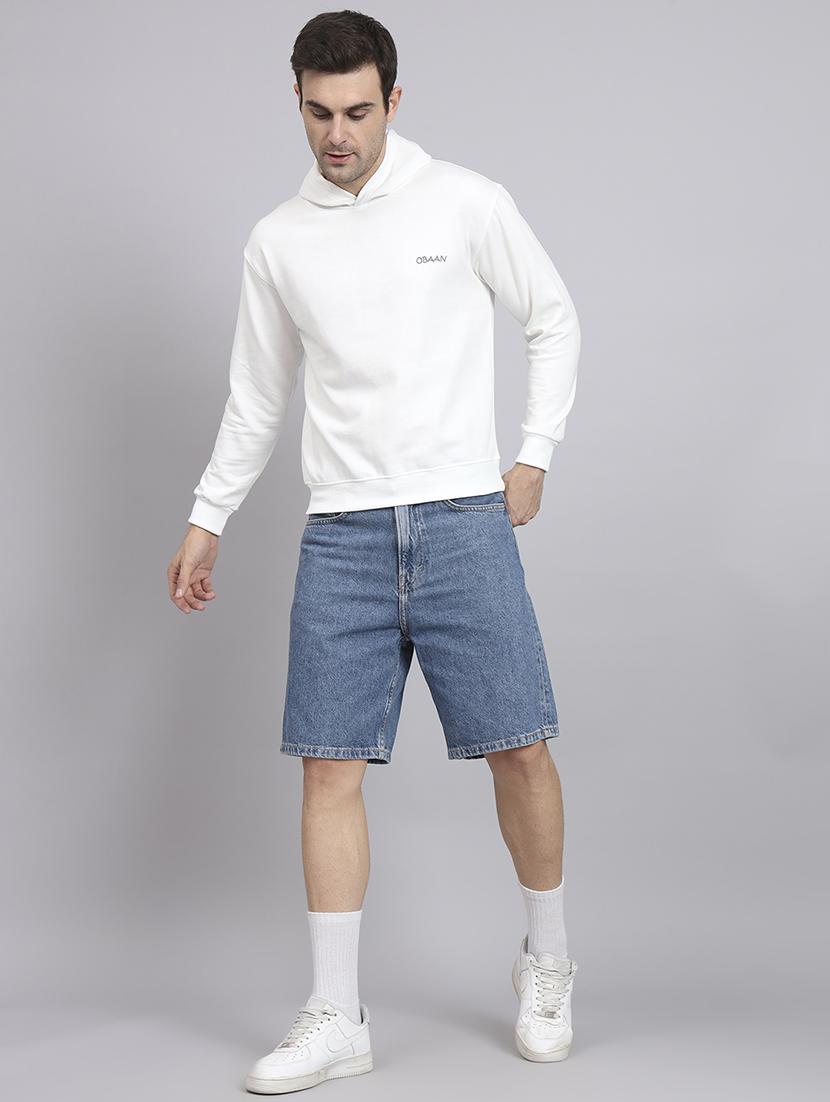 men's hooded white full sleeves sweatshirt - 20284034 - Standard Image - 4