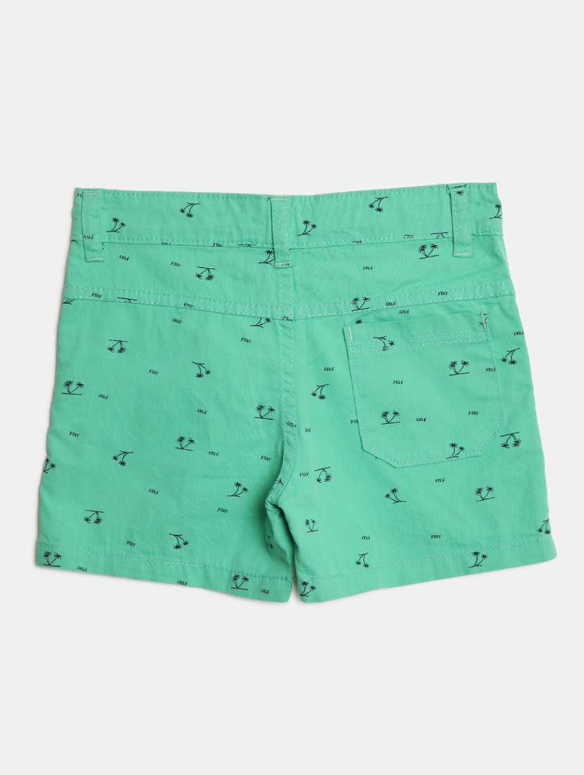 green cotton shorts & three fourth - 20284237 -  Standard Image - 1
