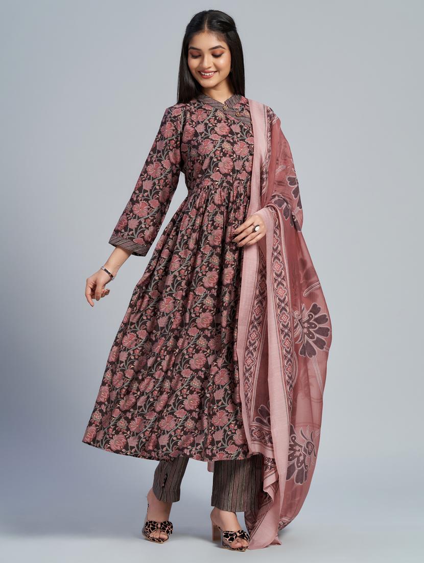 floral printed kurta pant set with dupatta - 20284297 - Standard Image - 1