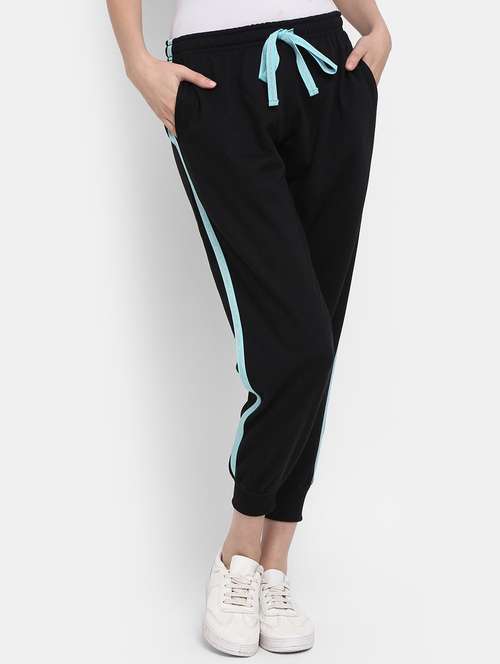 women solid mid rise track pants - 20284377 -  Standard Image - 0