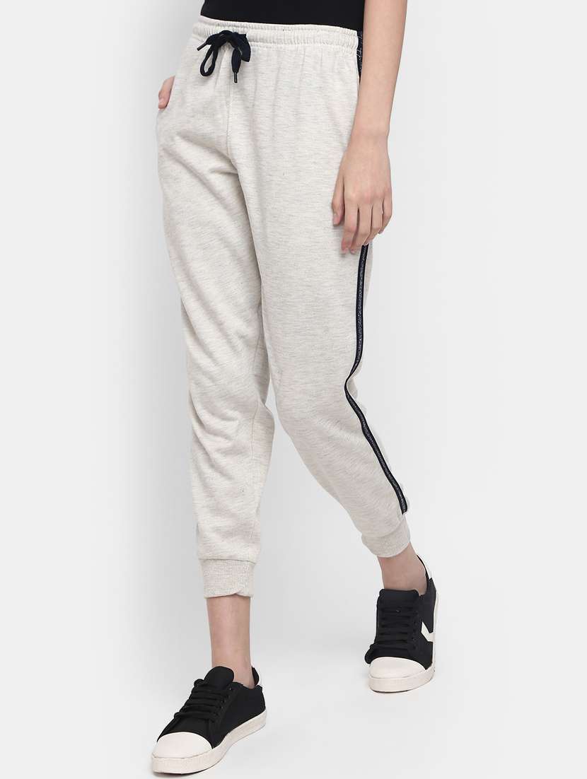 women solid mid rise track pants - 20284379 -  Standard Image - 1