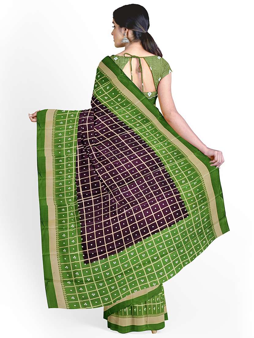 women's checks multi colored saree with blouse - 20284967 - Standard Image - 1