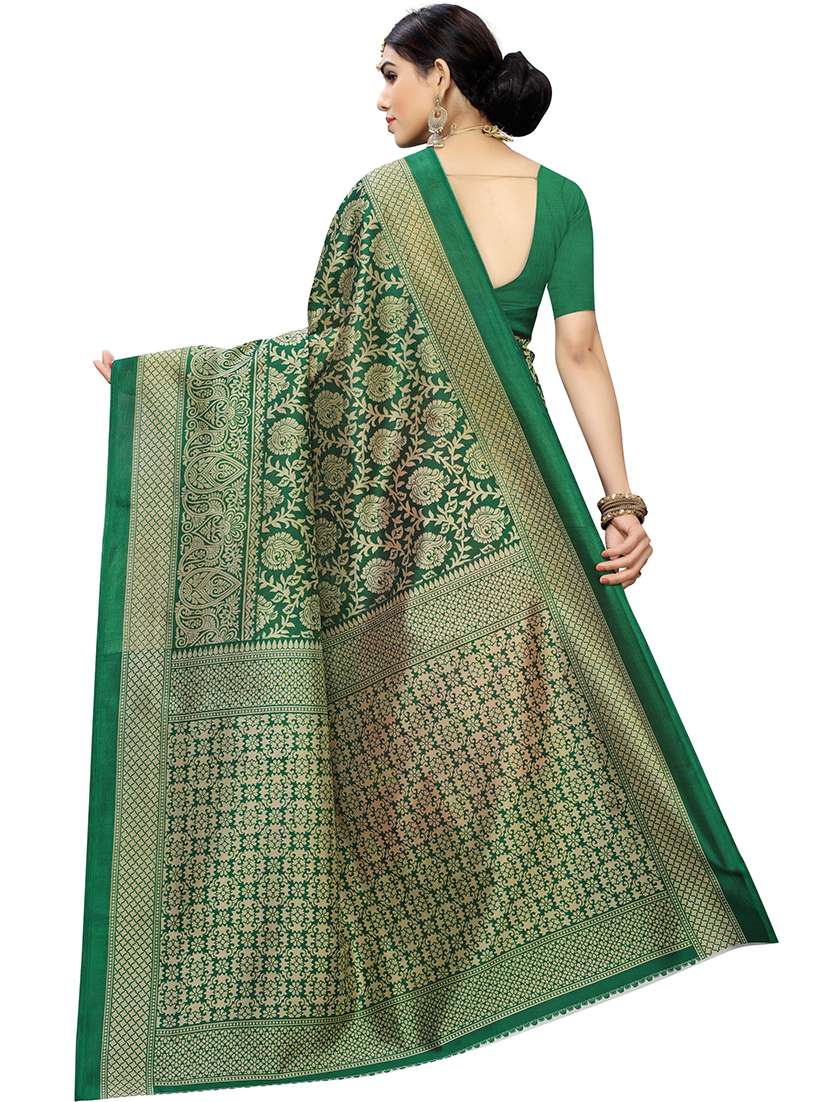 women's self design green colored saree with blouse - 20285029 - Standard Image - 1