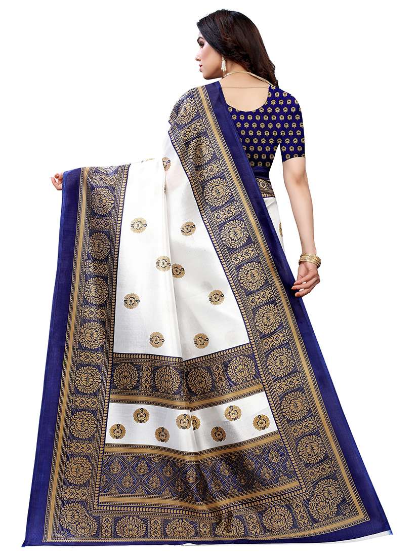multi colored bordered  saree with blouse - 20285657 -  Standard Image - 1