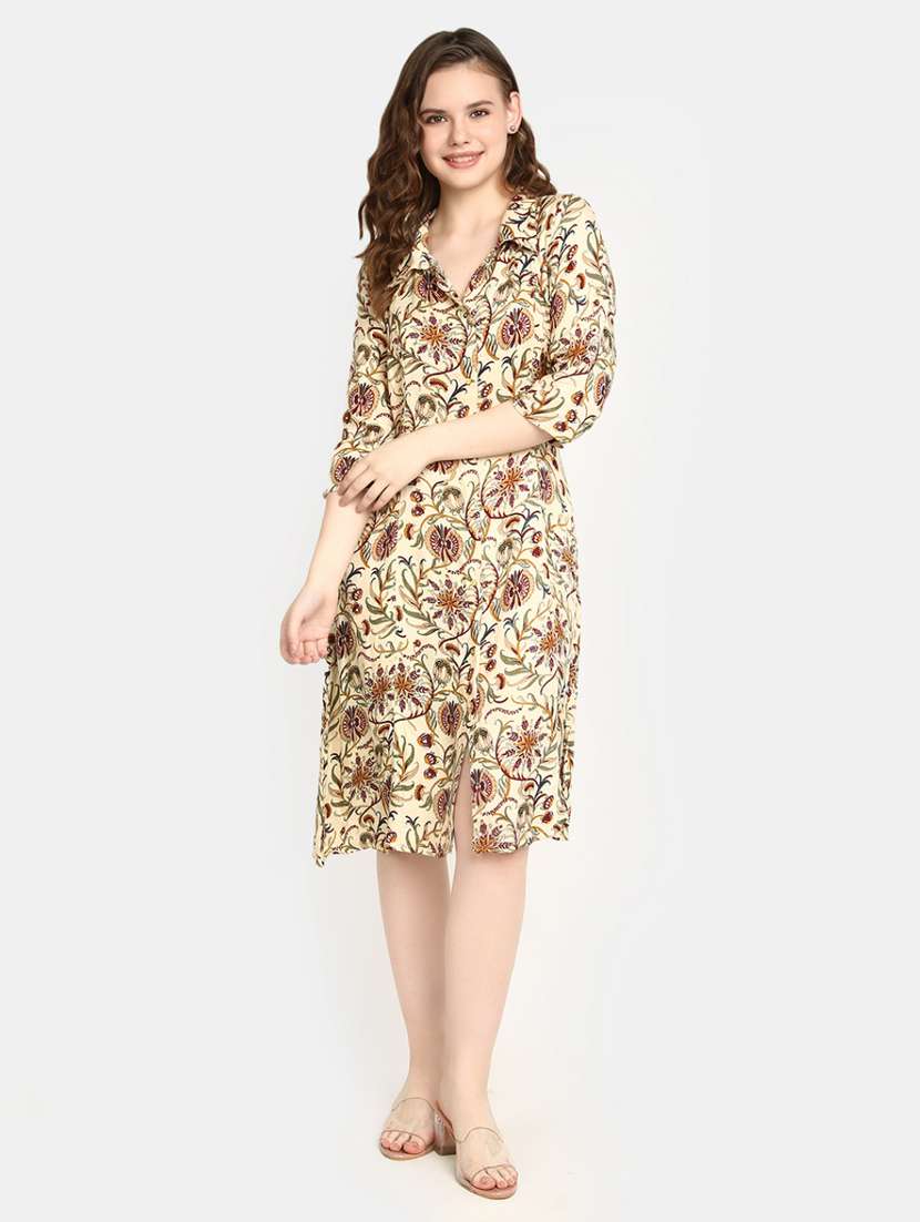 women floral print a-line dress