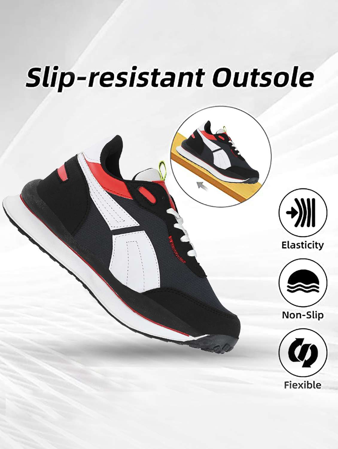 black mesh & synthetic lace up shoes - 20287564 -  Standard Image - 4