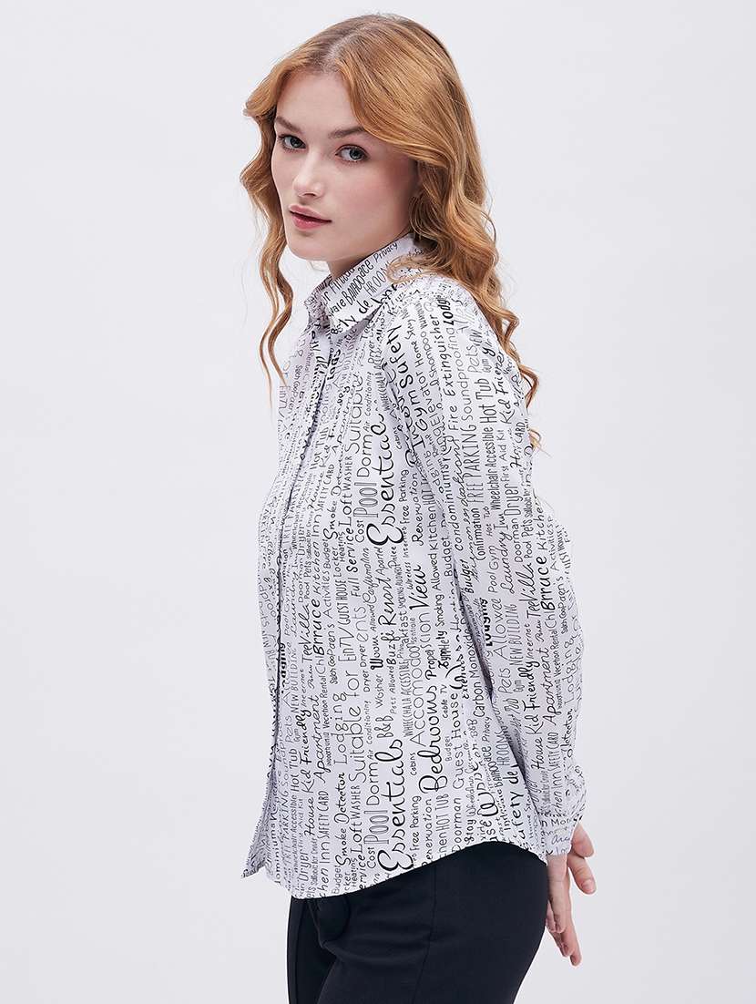 women typographic print shirt - 20287688 -  Standard Image - 1