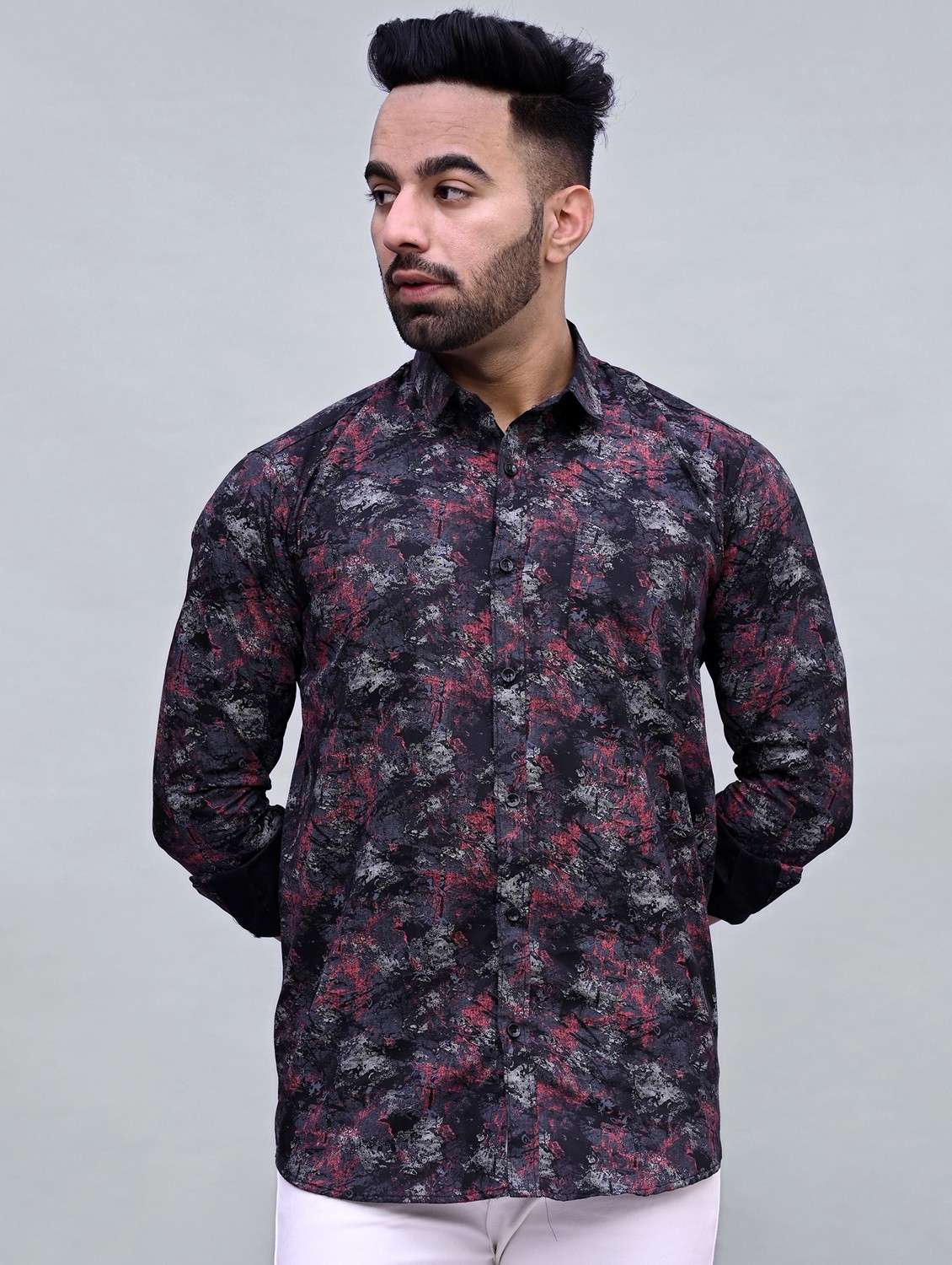 mens printed casual shirt