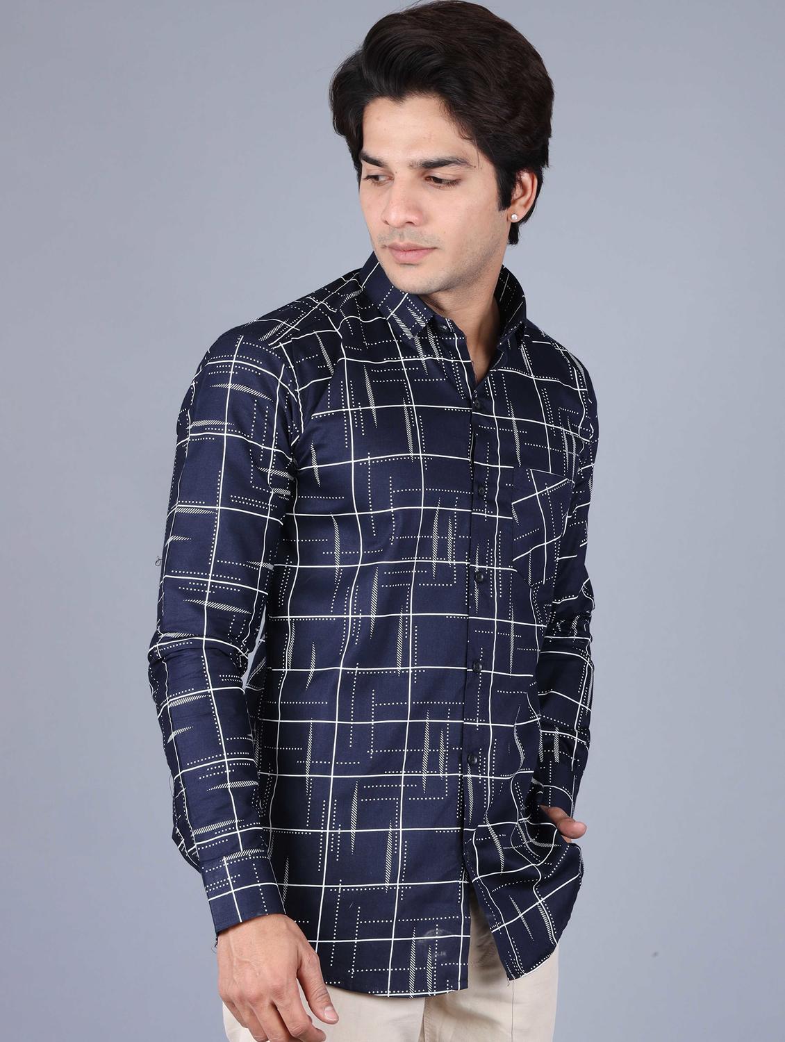 mens checks casual shirt - 20287729 - Standard Image - 1