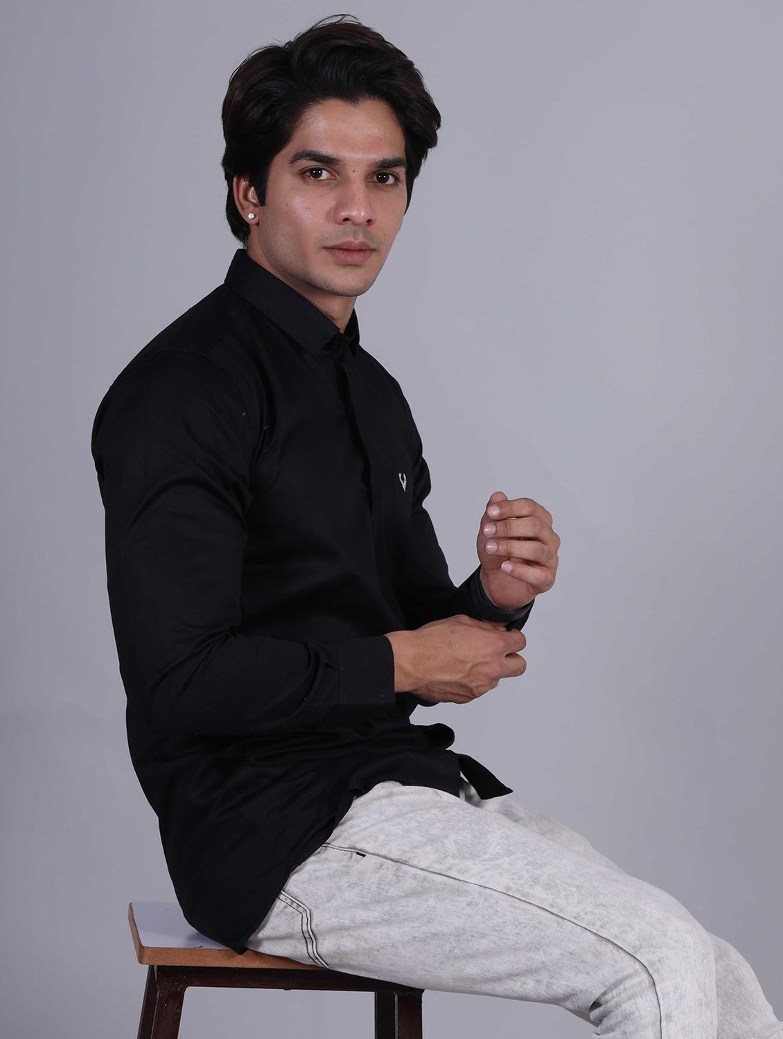 mens solid casual shirt - 20287736 - Standard Image - 1