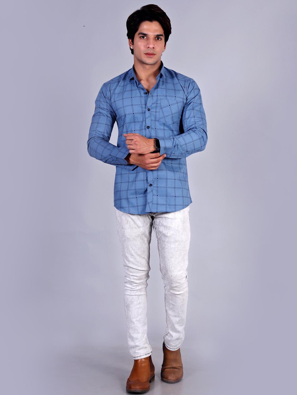 mens checks casual shirt - 20287740 - Standard Image - 4