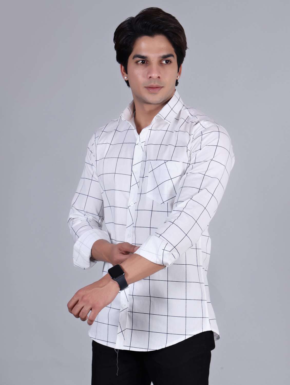 mens checks casual shirt - 20287752 -  Standard Image - 1