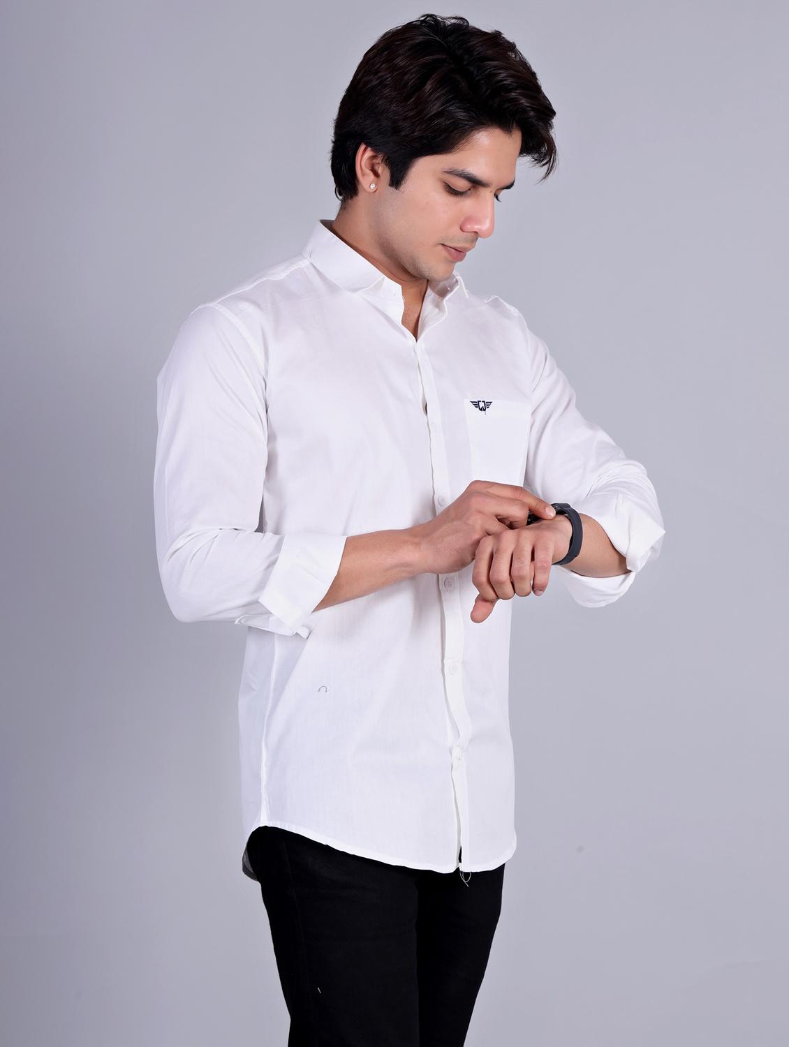mens solid casual shirt - 20287754 -  Standard Image - 1