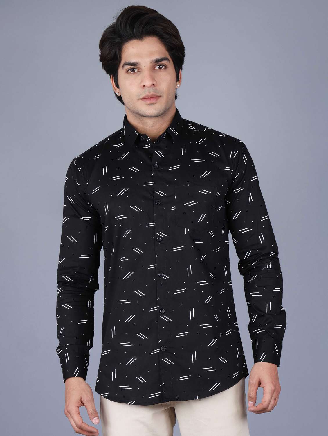 mens printed casual shirt