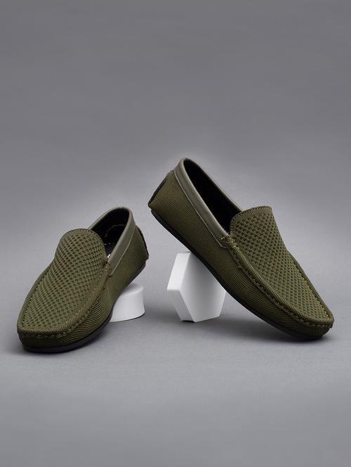 green mesh & synthetic slip on loafers - 20287795 - Standard Image - 0
