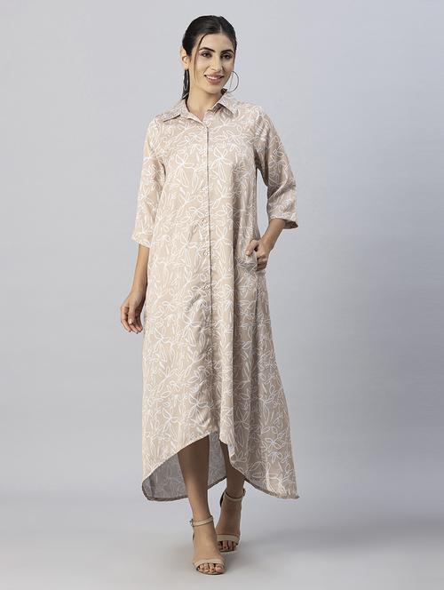 women's high low printed dress - 20288034 - Standard Image - 0