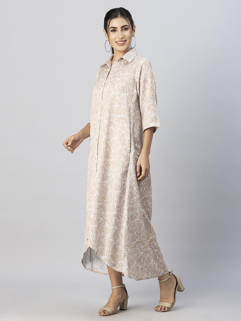 women's high low printed dress - 20288034 -  Standard Image - 1