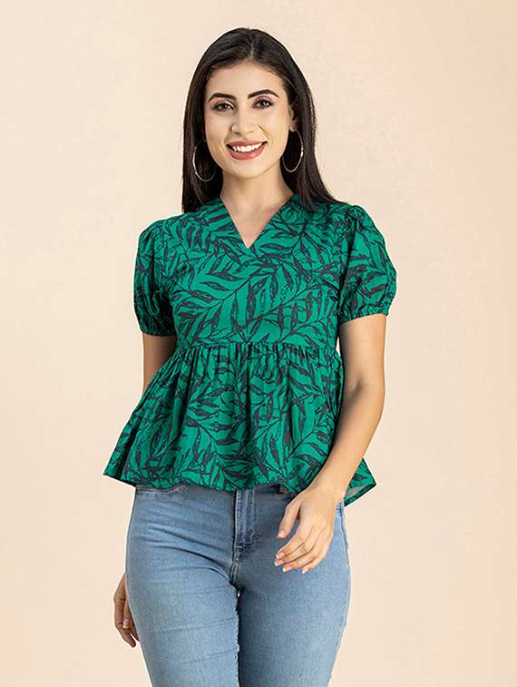 women's peplum v neck top