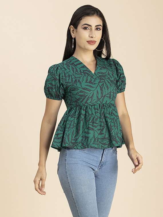 women's peplum v neck top - 20288094 -  Standard Image - 1