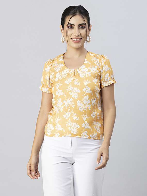 women's straight round neck top