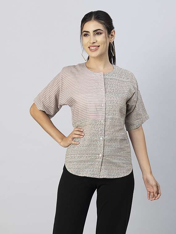 women's straight round neck top - 20288111 -  Standard Image - 1