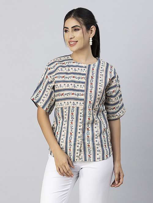 women's straight round neck top - 20288114 -  Standard Image - 0