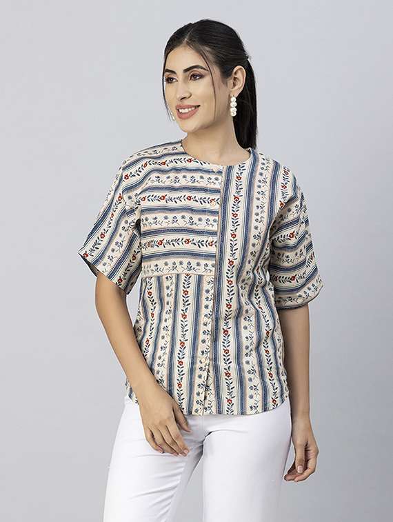 women's straight round neck top - 20288114 -  Zoom Image - 0