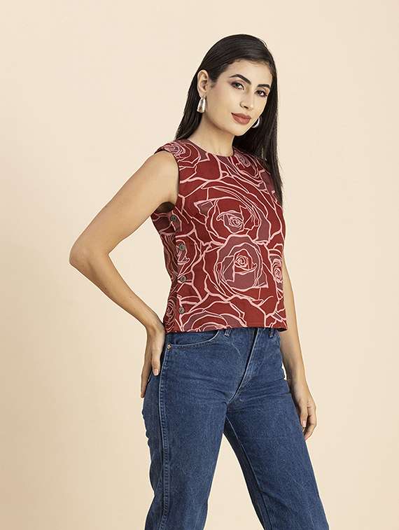 women's high-low round neck top - 20288116 -  Standard Image - 1