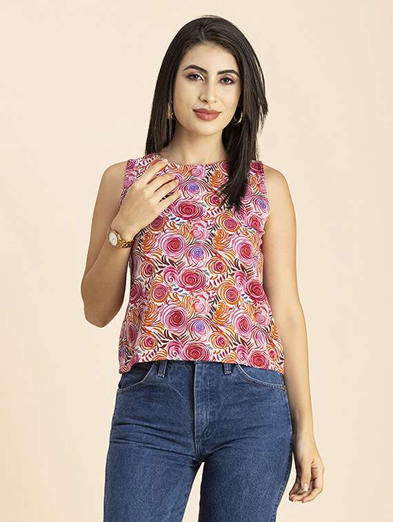 women's straight round neck top