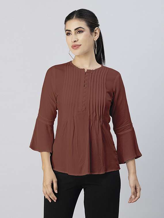 women's peplum round neck top
