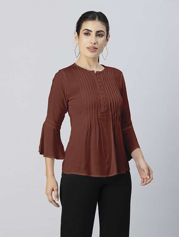 women's peplum round neck top - 20288145 -  Standard Image - 1