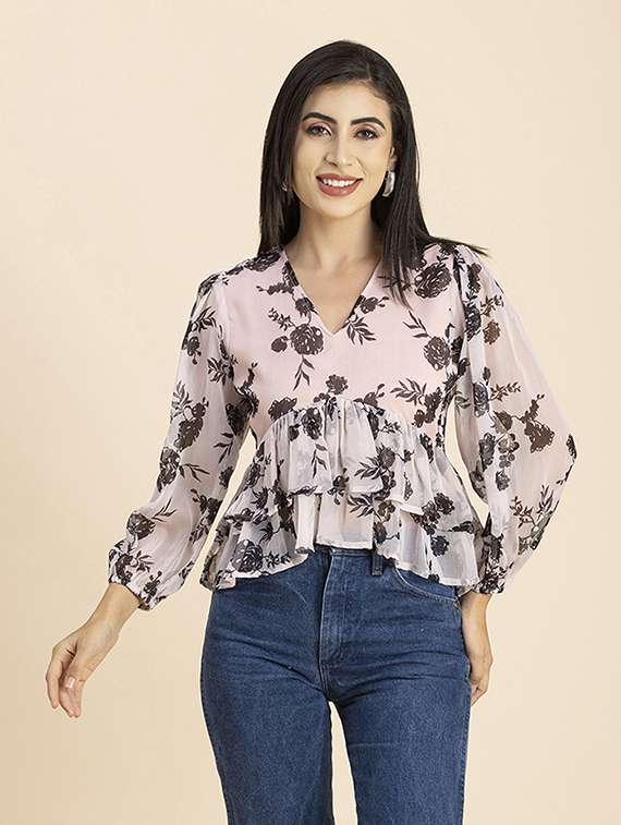 women's layered v neck top