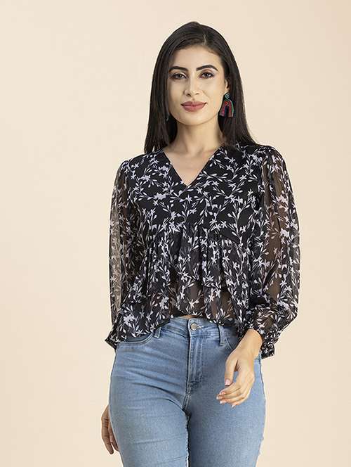 women's layered v neck top - 20288151 -  Standard Image - 0