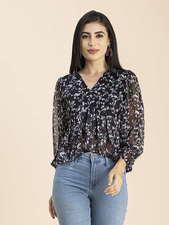 women's layered v neck top - 20288151 -  Zoom Image - 0