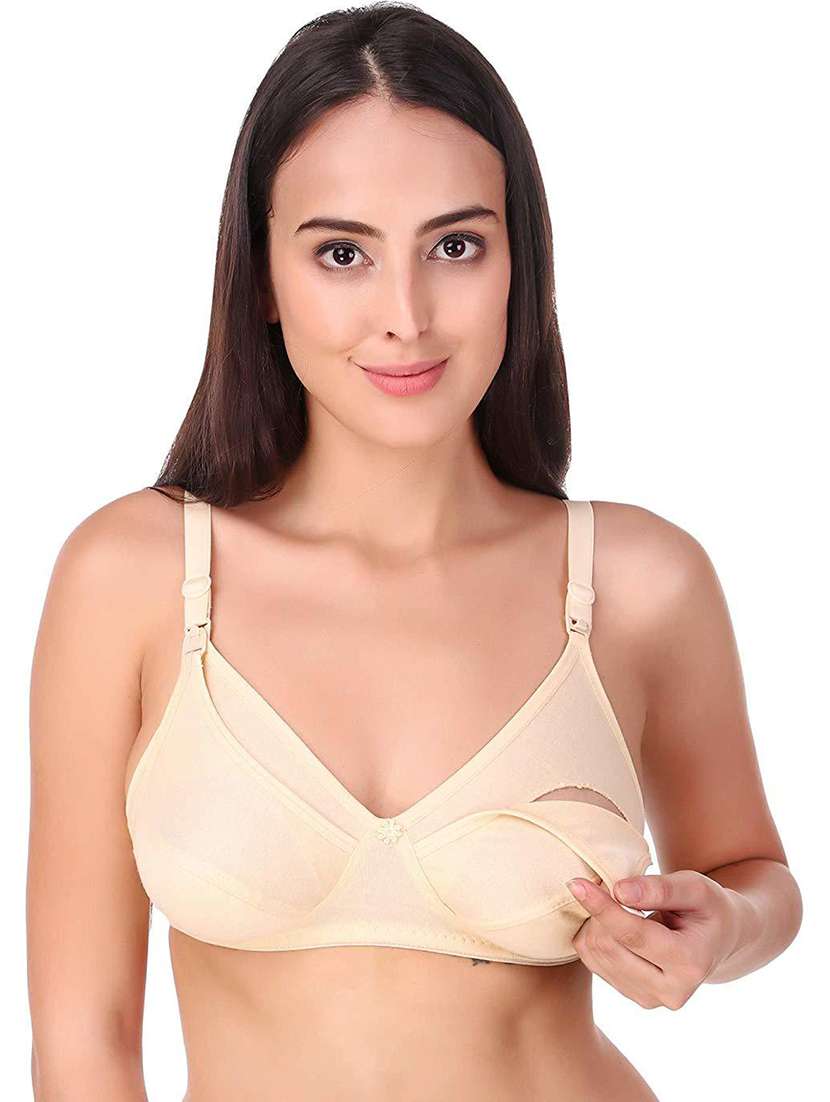 off-white cotton blend maternity/nursing bra - 20288596 -  Standard Image - 1