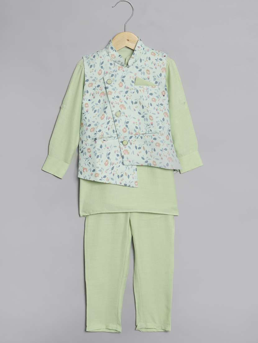 boys cotton kurta pajama with jacket