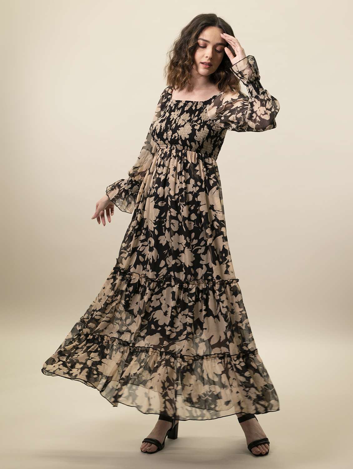 Women's Tiered Floral Dress