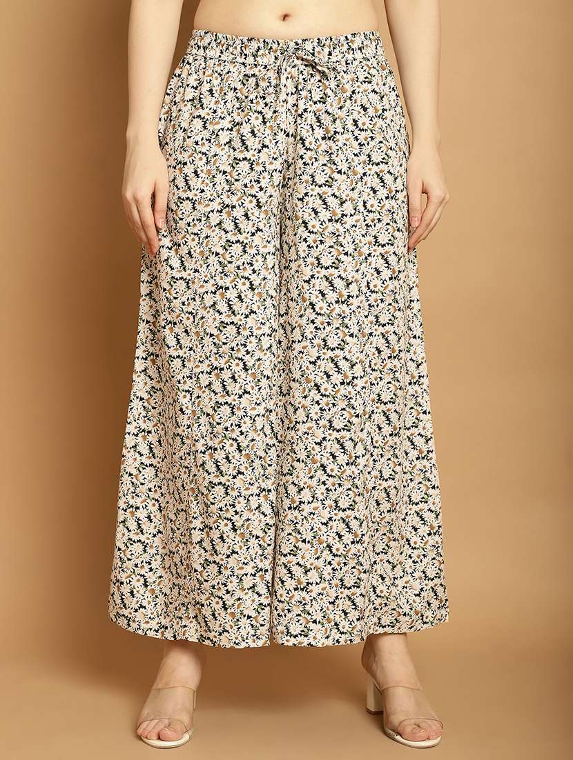 women floral print flared palazzo - 20289753 - Zoom Image - 0
