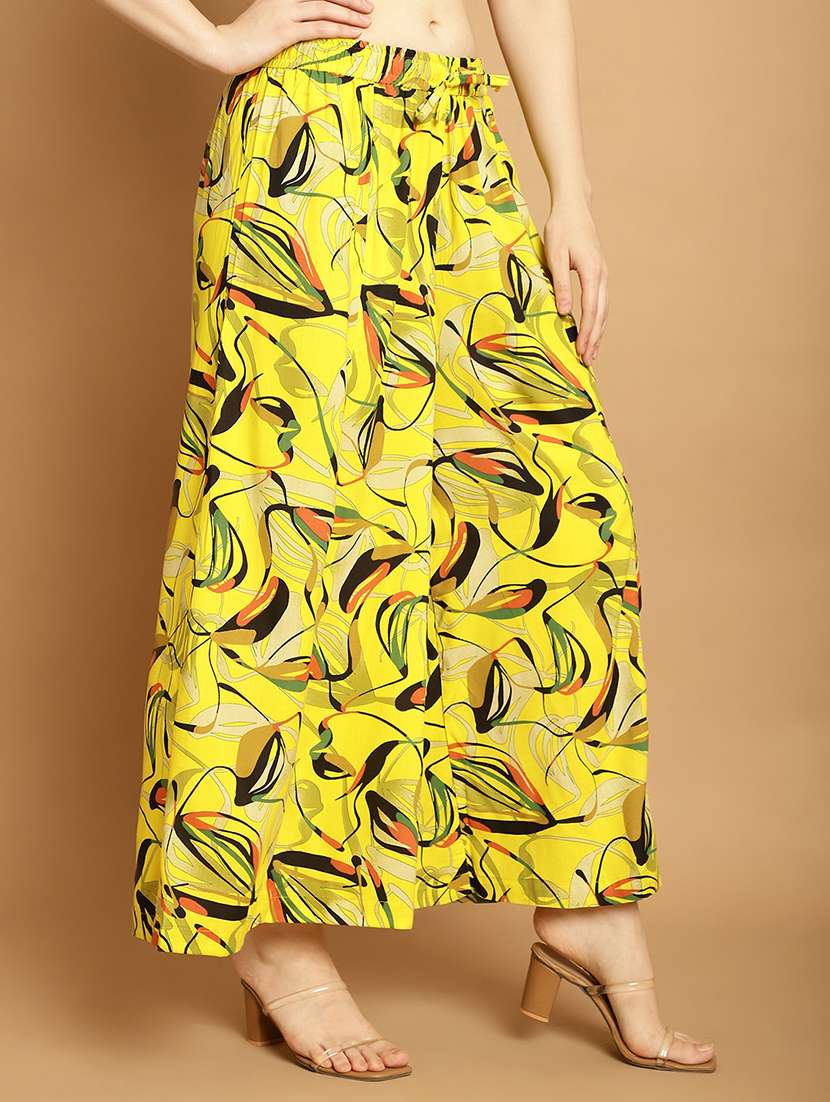 women abstract print flared palazzo - 20289756 -  Standard Image - 1