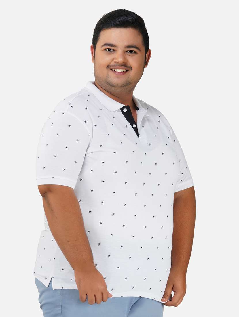 men white polyester plus size polo t-shirt - 20289806 -  Standard Image - 1