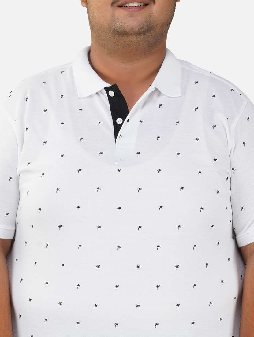 men white polyester plus size polo t-shirt - 20289806 -  Standard Image - 4