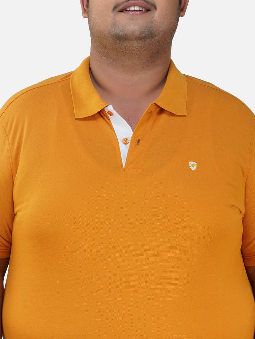 men mustard plus size polo t-shirt  - 20289808 -  Standard Image - 4