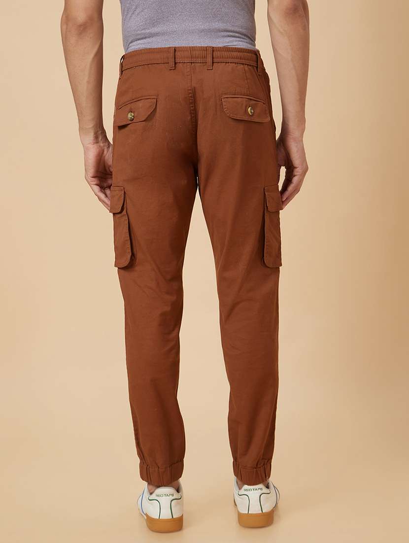 men solid mid rise regular fit cargo - 20289912 -  Standard Image - 1