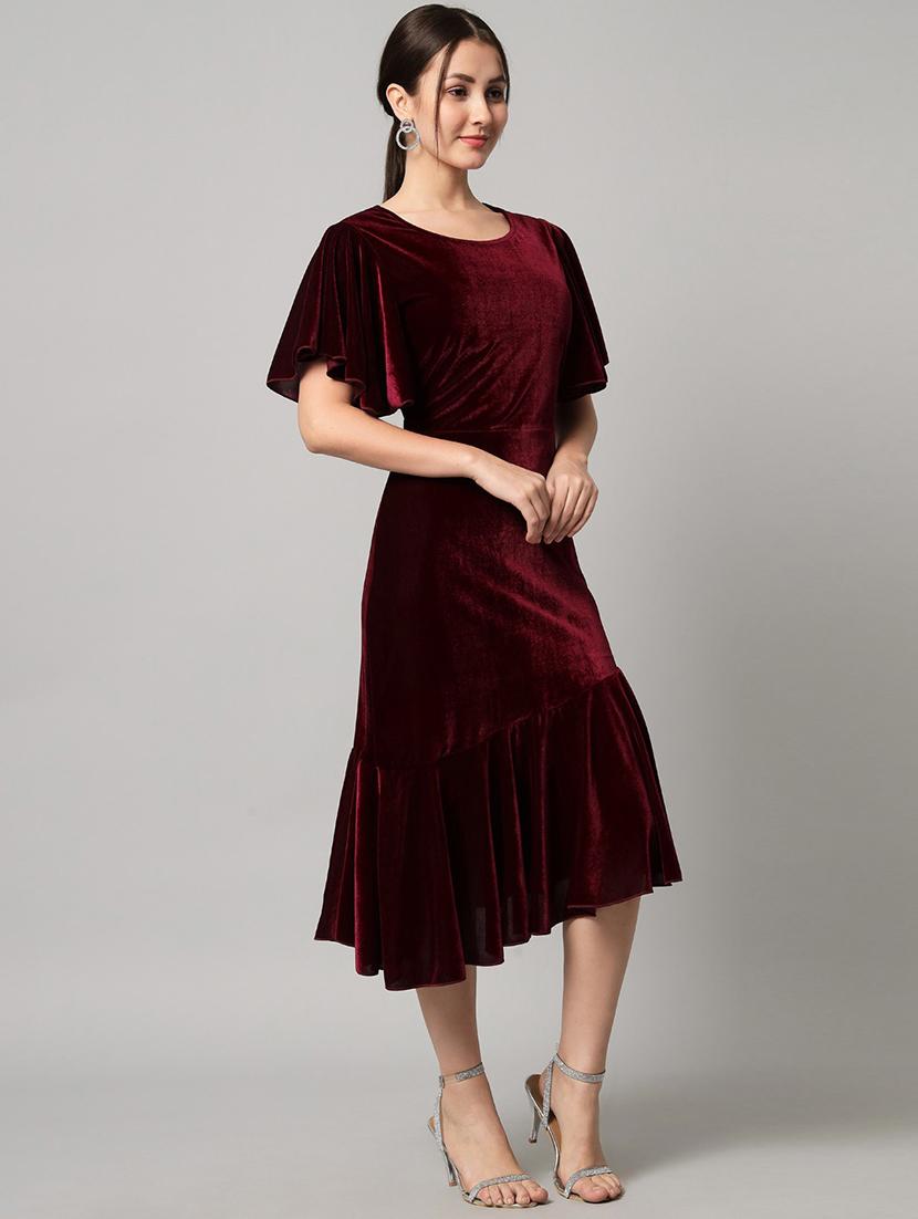 women's tiered dress solid dress - 20290079 - Standard Image - 1