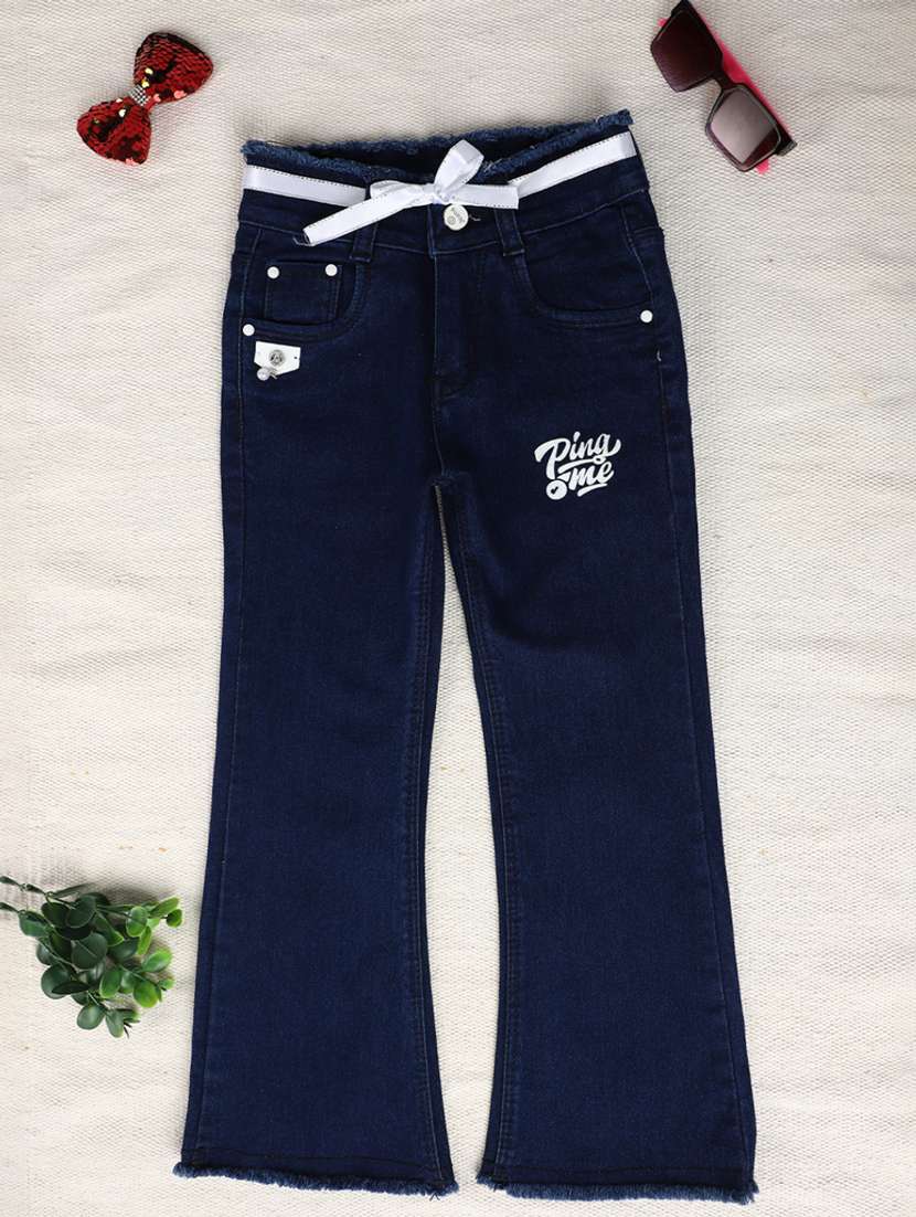 girls printed bootcut jeans