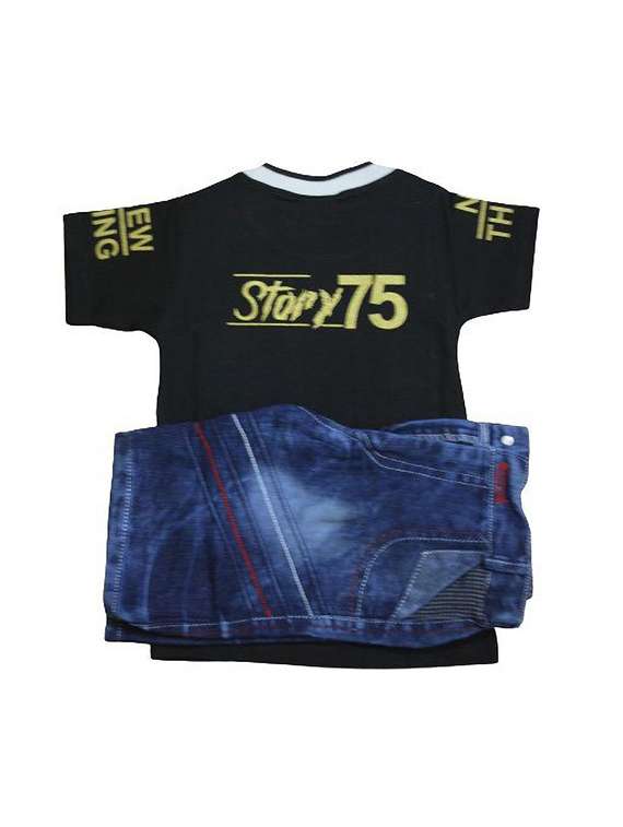 boys multi color cotton blend twin sets - 20290960 - Standard Image - 1