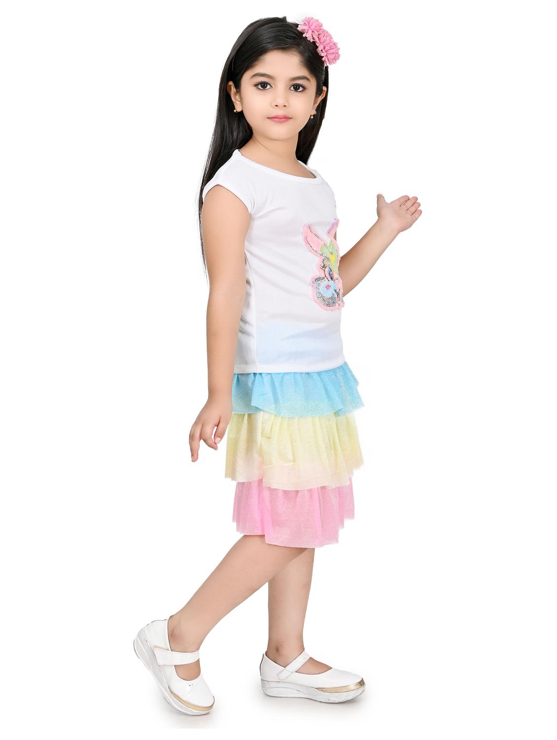 girls patch work skirt top set - 20291135 - Standard Image - 1