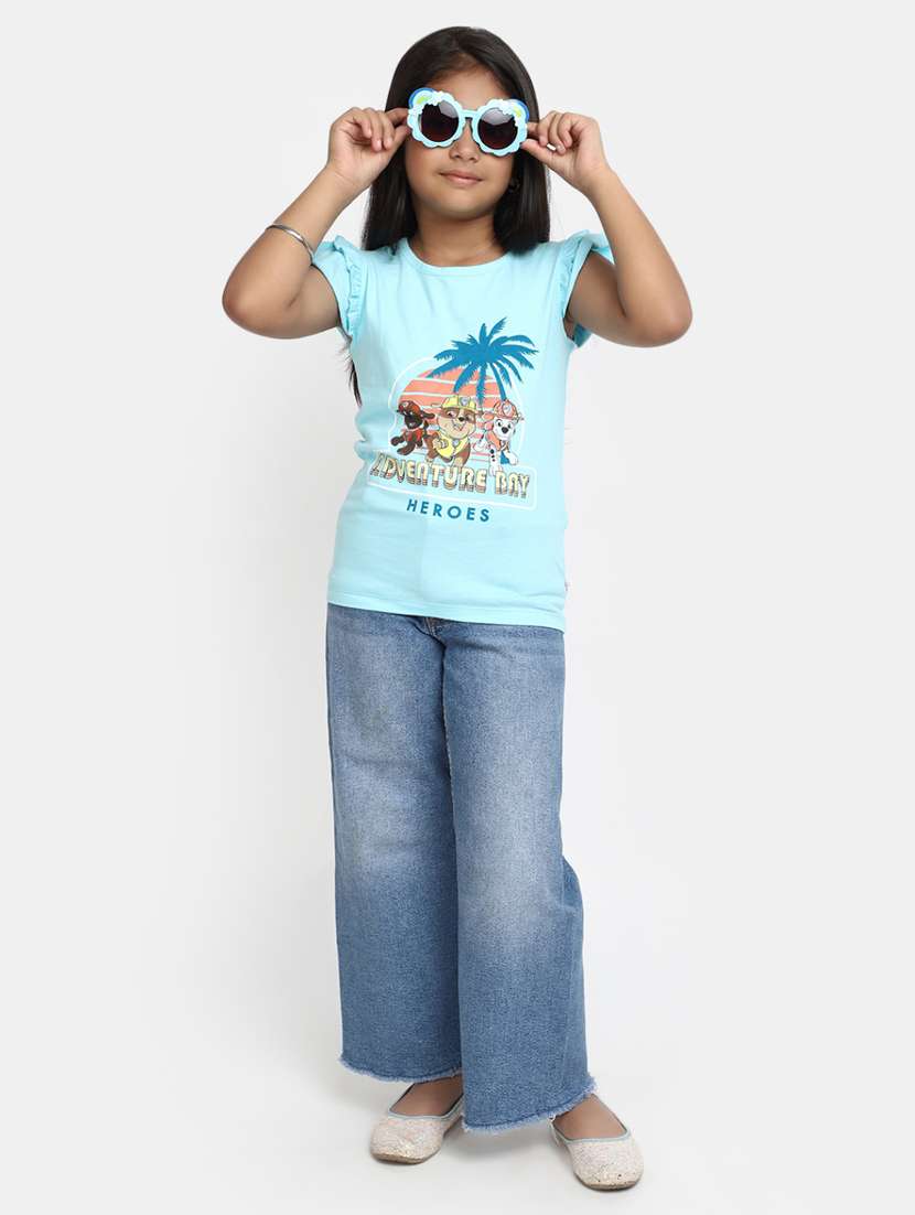 girls blue cotton regular tee - 20291212 -  Standard Image - 4